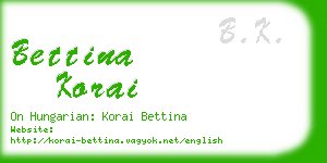 bettina korai business card